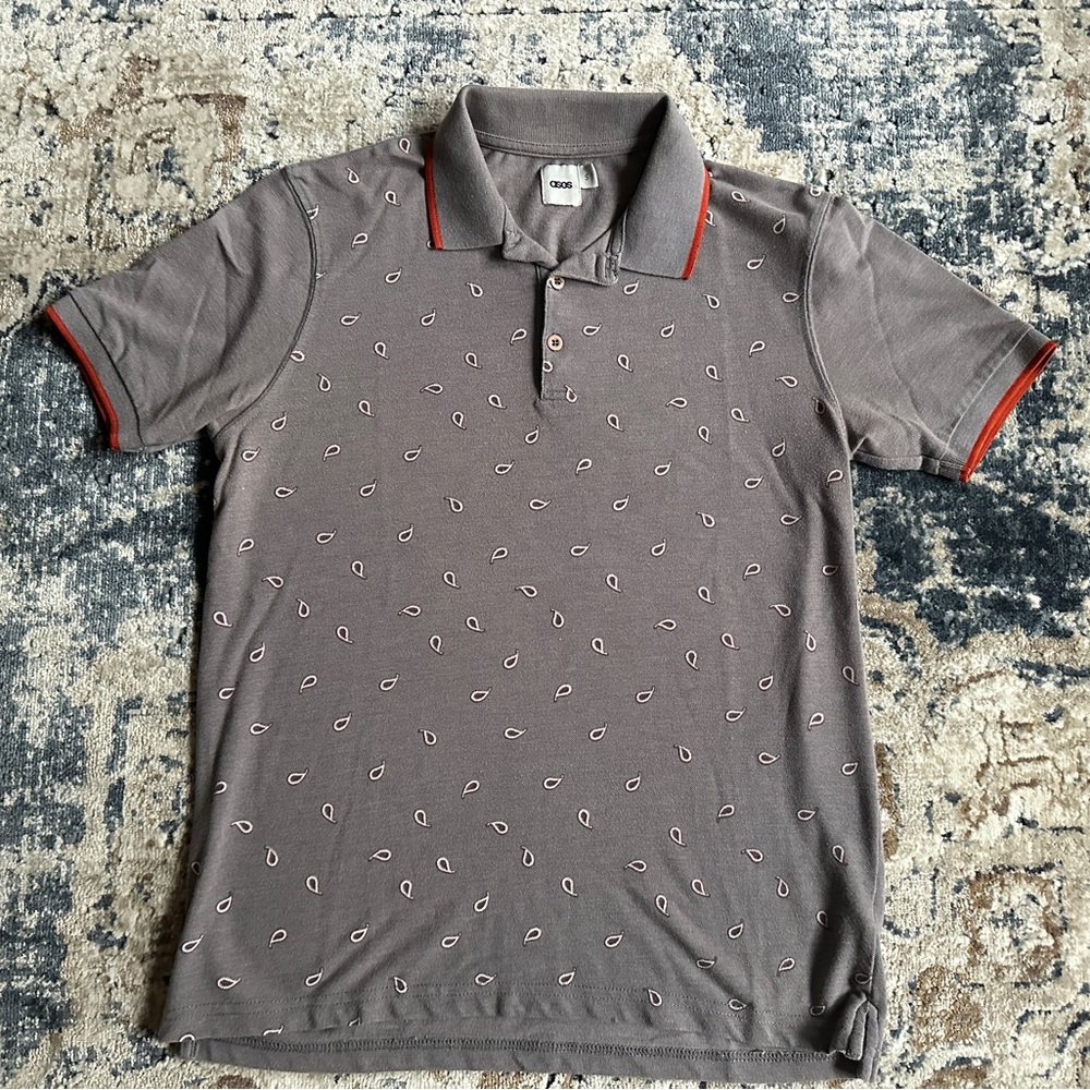 .Paisley Polo Shirt - Medium ASOS